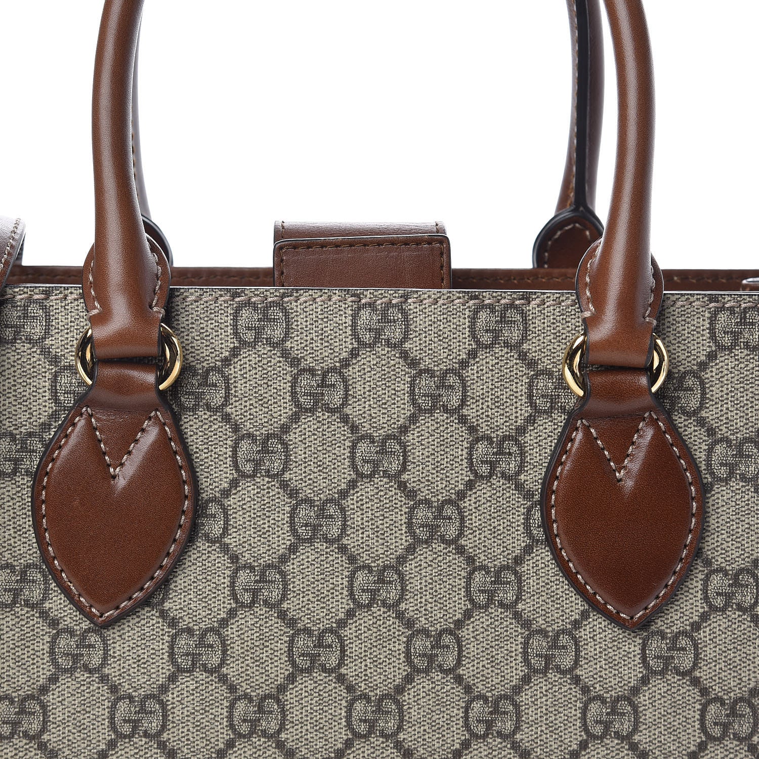 Gucci GG Supreme Monogram Small Top Handle Bag Beige Tuscany 8 of 10