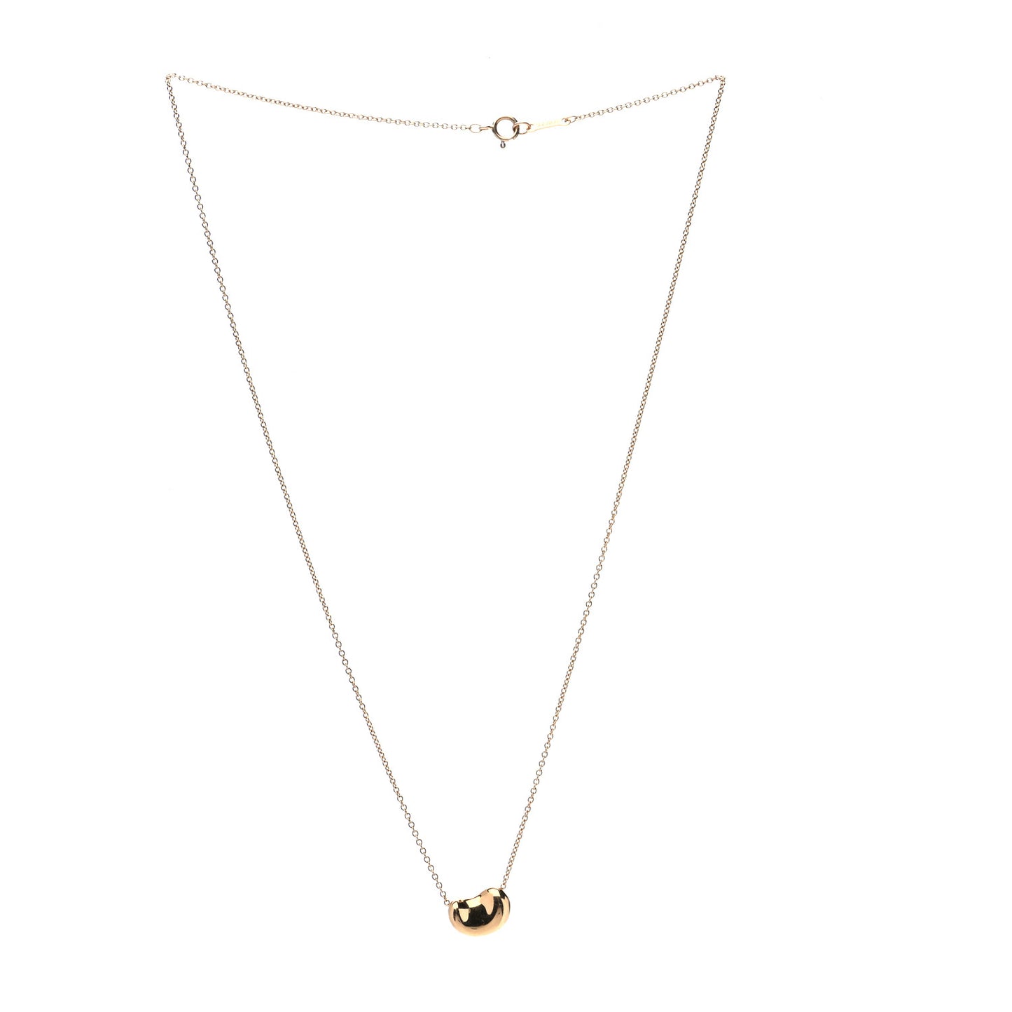 18K Yellow Gold 11mm Elsa Peretti Bean Pendant Necklace