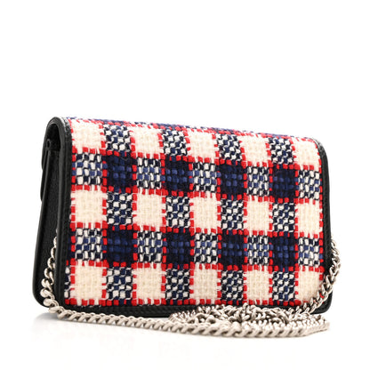 Gucci Vintage Tweed Check Super Mini Dionysus Shoulder Bag White Hibiscus Red Marine 3 of 11