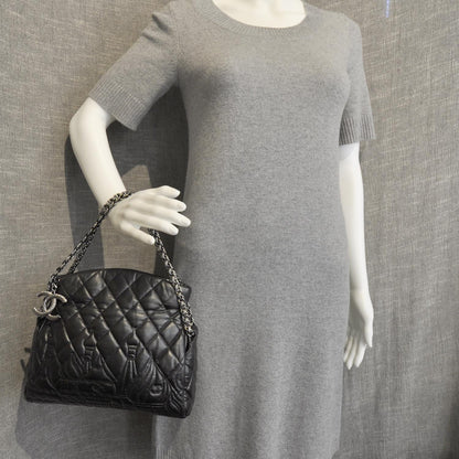 Chanel Lambskin Quilted Small Paris Moscou Red Square Bag Black 3 of 4