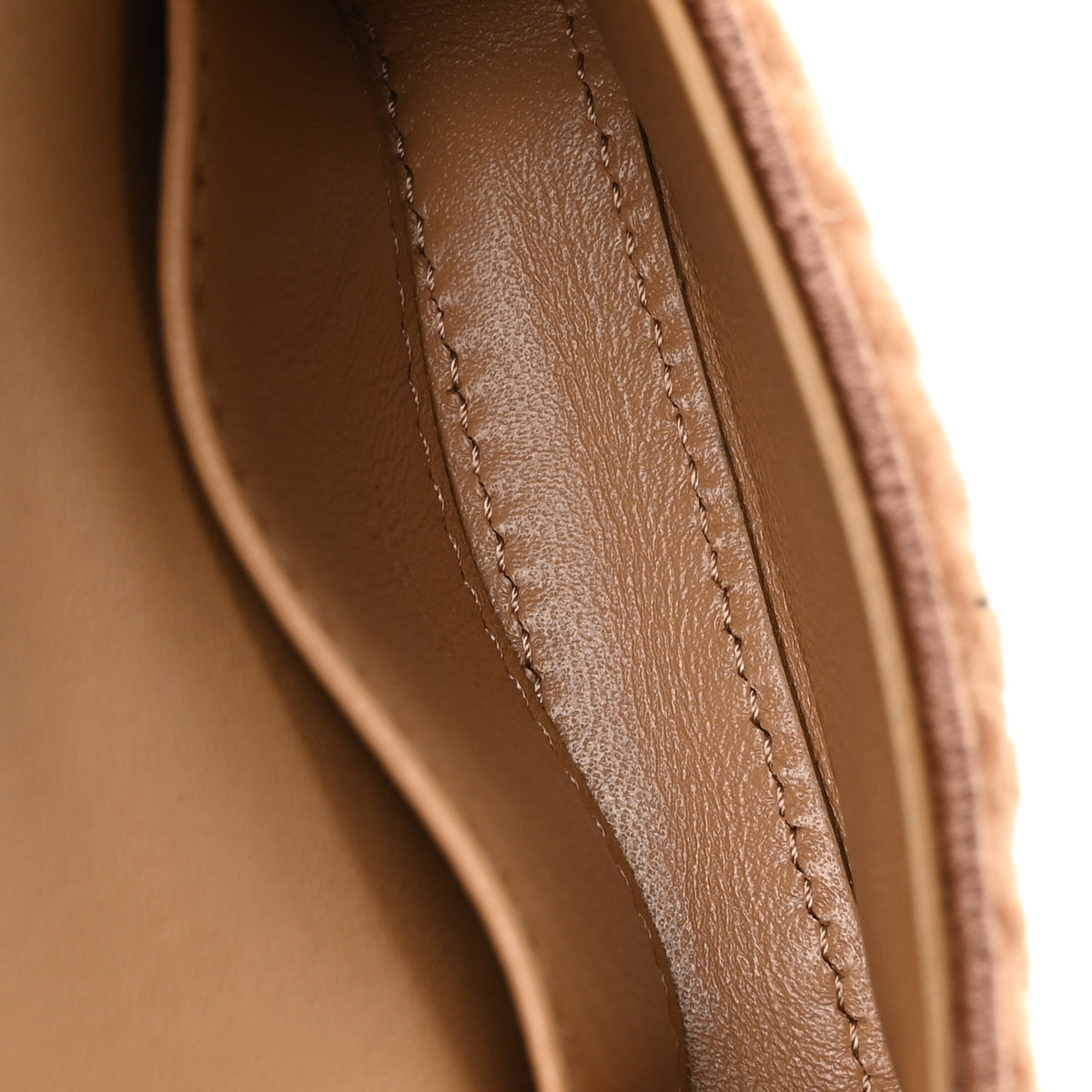 Shearling Nano Maxi Buckle Baguette Charm Camel