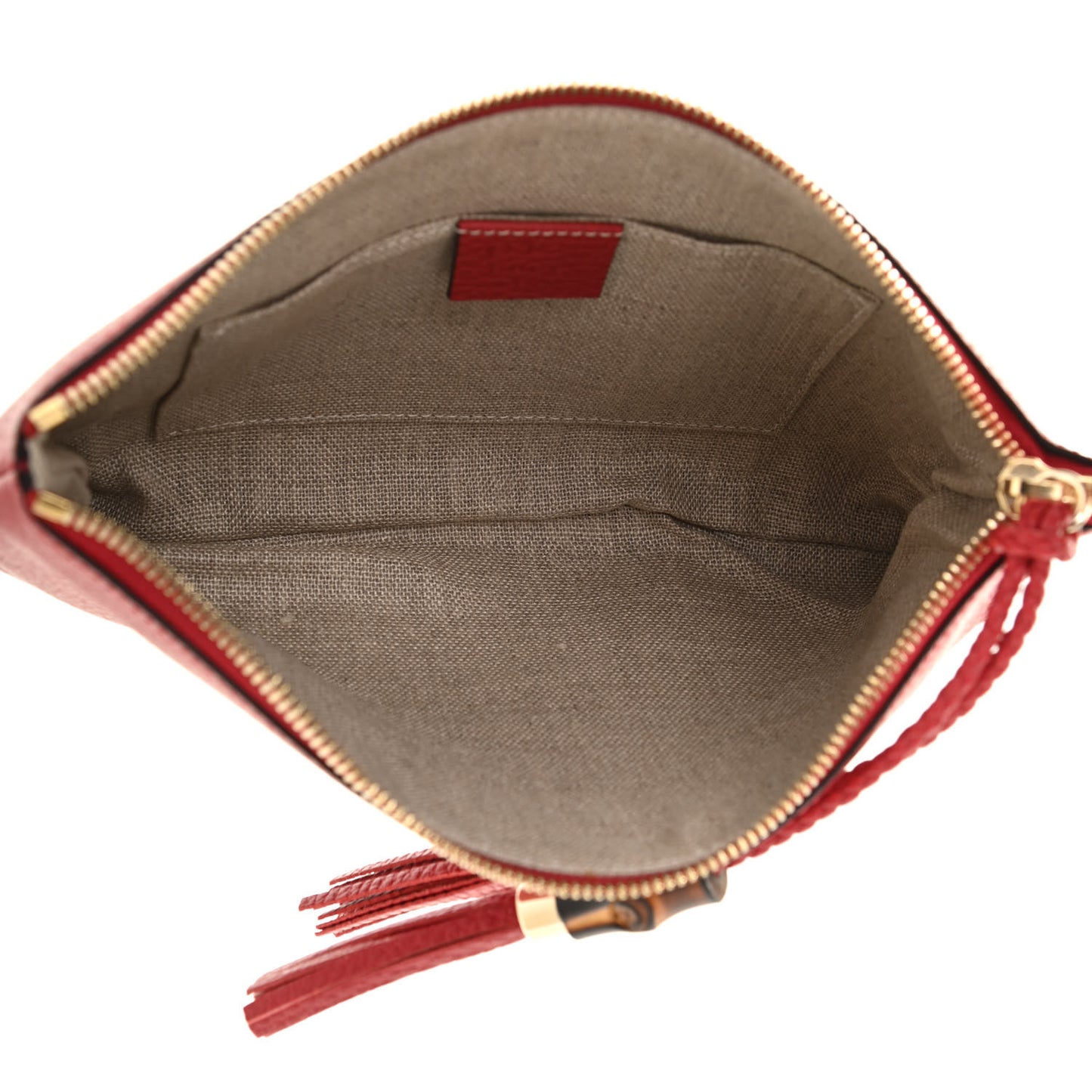 Calfskin Bamboo Clutch Red