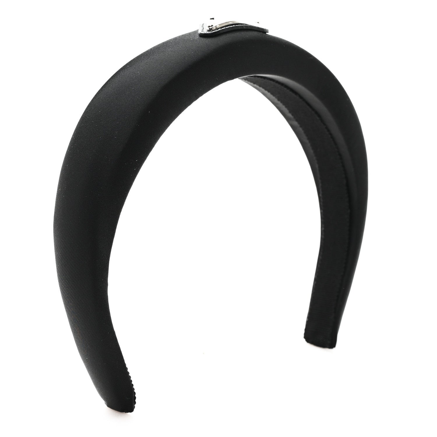 Prada Re-Nylon Metal Triangle Logo Headband Black 4 of 7