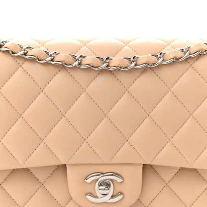Chanel Lambskin Quilted Medium Double Flap Beige 15 of 27