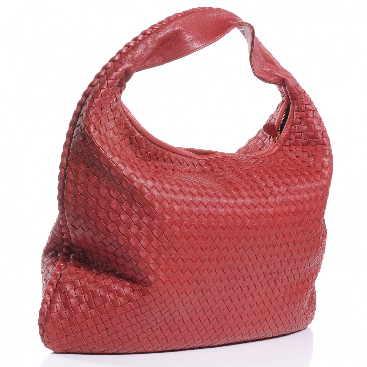 Nappa Intrecciato Maxi Veneta Hobo Crimson