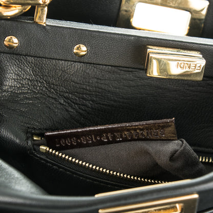 Fendi Nappa Mini Peekaboo Iconic Satchel Black 7 of 8