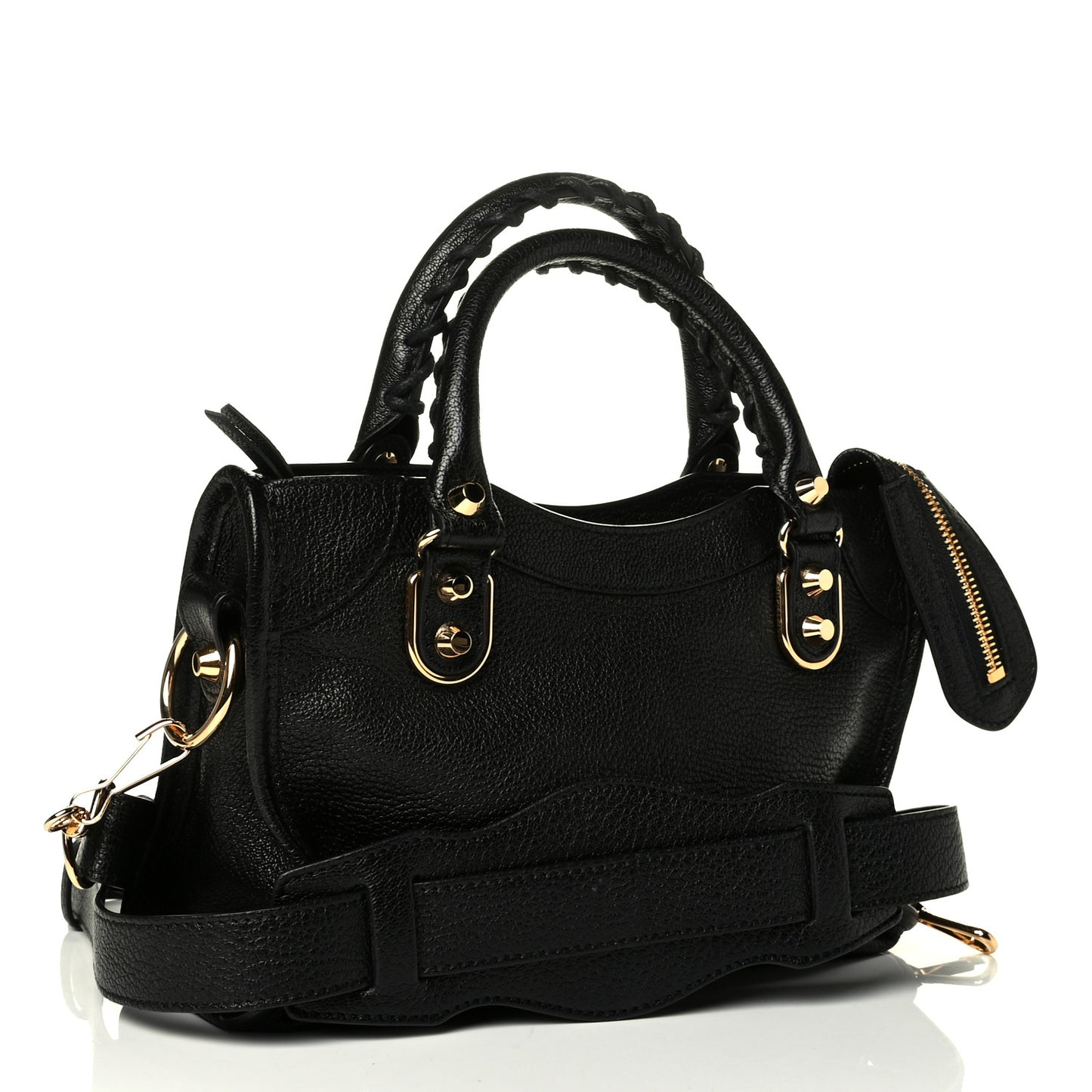 Chevre Gold Metallic Edge Hardware Mini City Black