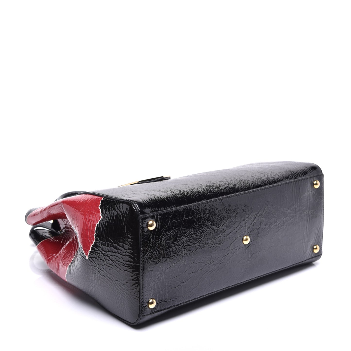 Patent Regular 2Jours Tote Black Red Milk