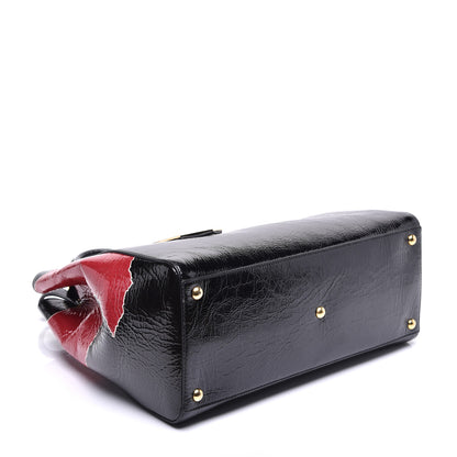 Fendi Patent Regular 2Jours Tote Black Red Milk 5 of 10