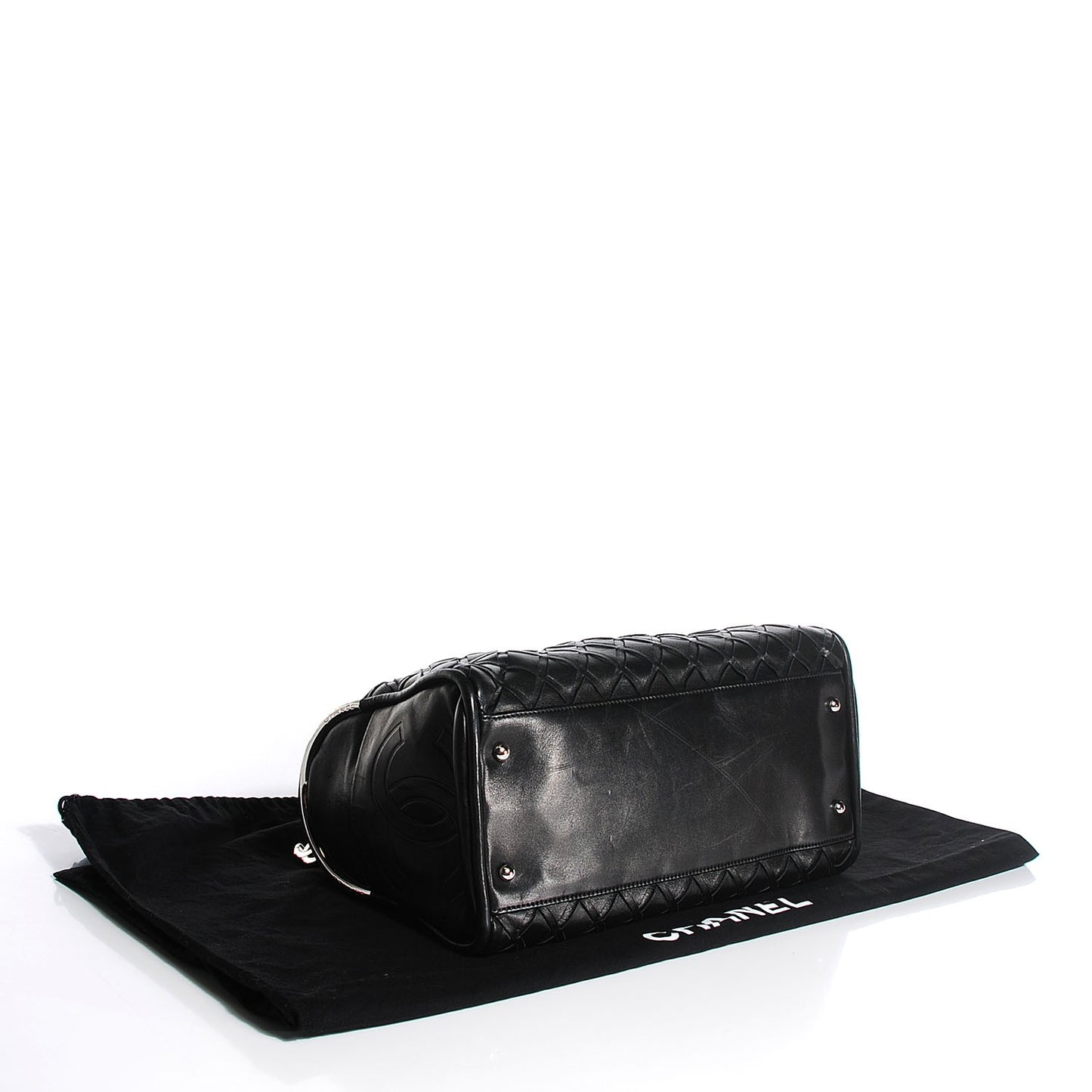 Lambskin Woven Medium Ultimate Soft Sombrero Bag Black