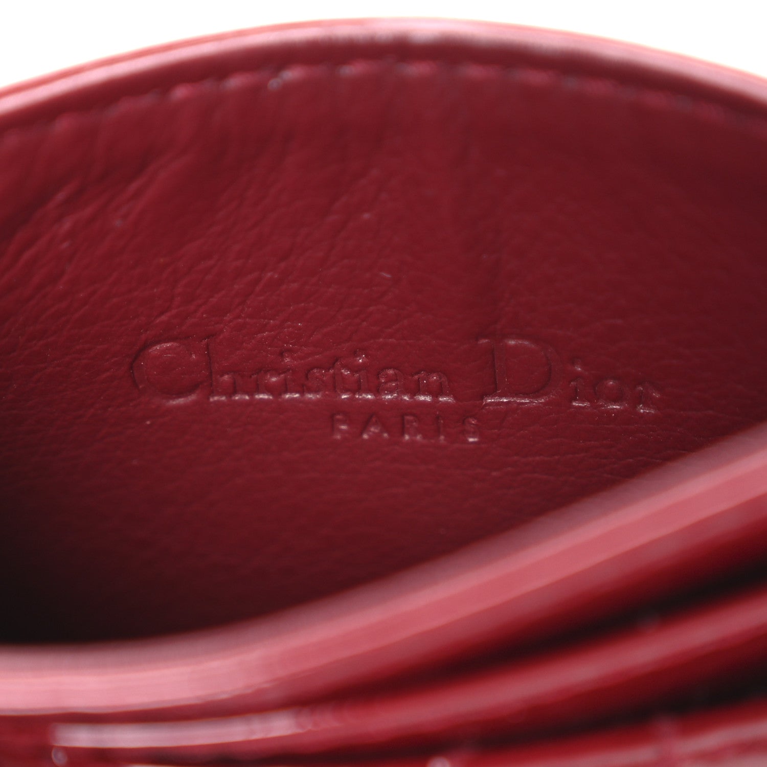 Christian Dior Patent Cannage Lady Dior Card Holder Red 6 of 7