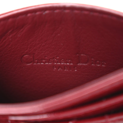 Christian Dior Patent Cannage Lady Dior Card Holder Red 6 of 7