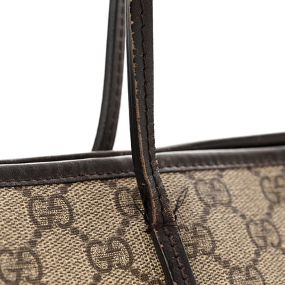 Gucci GG Supreme Monogram Medium Zippered Tote Dark Brown 16 of 20