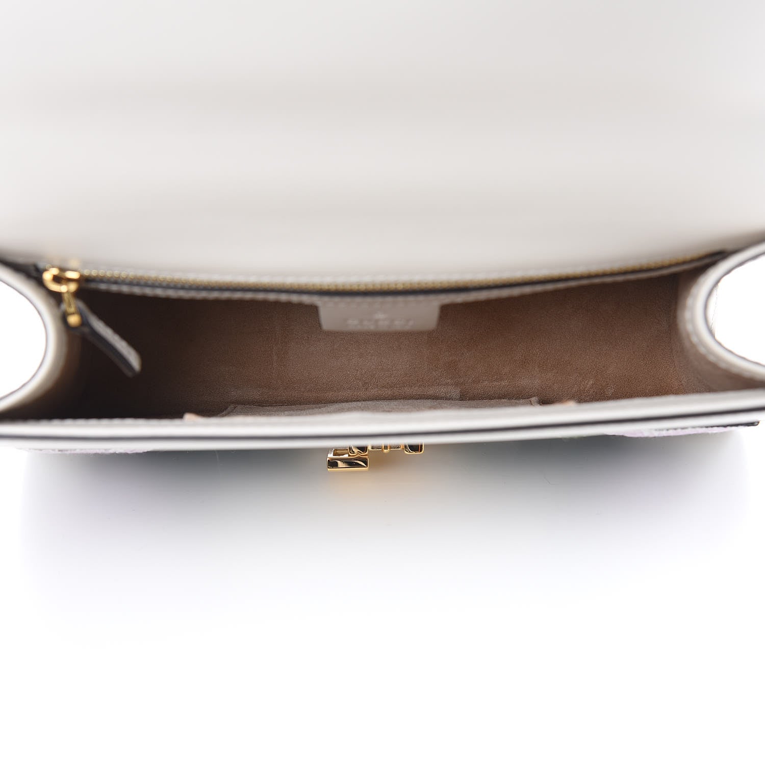 Gucci Calfskin Embroidered Small Sylvie Shoulder Bag White 5 of 10