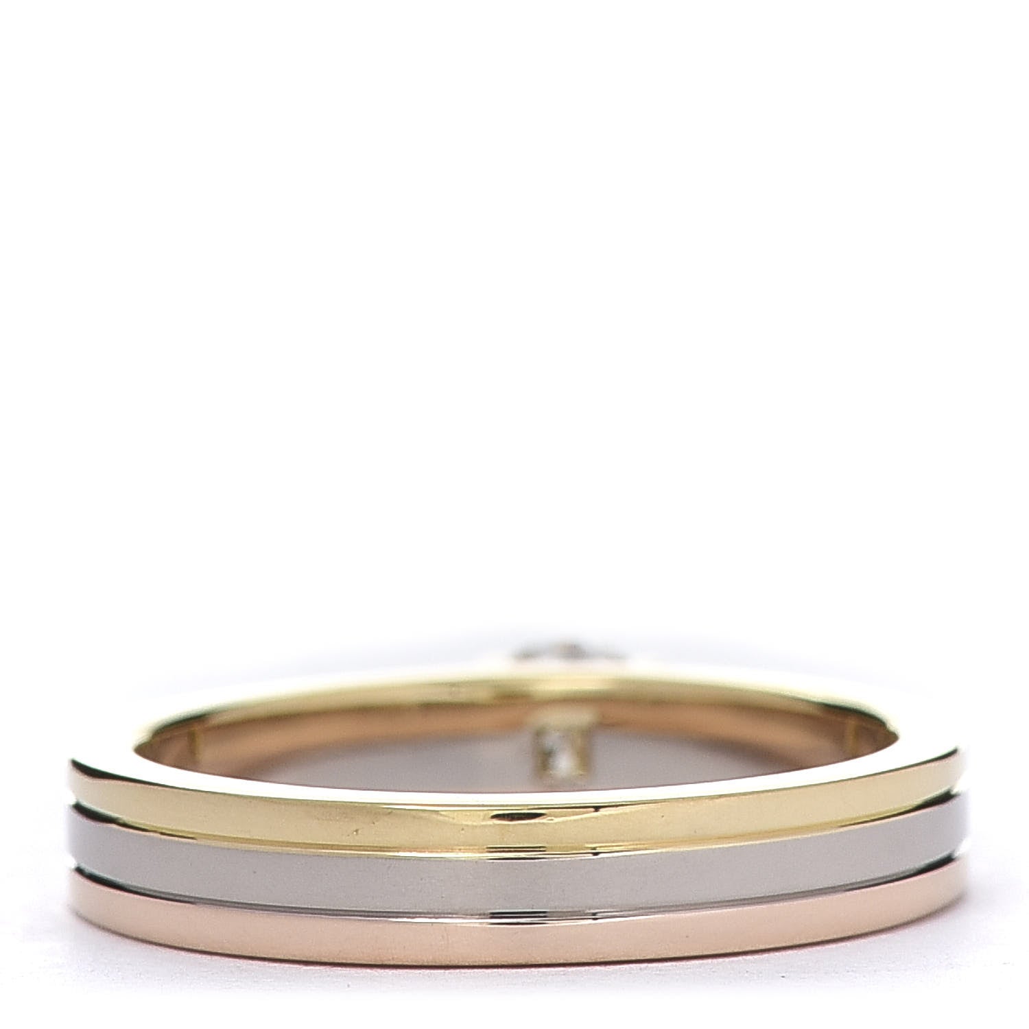 Cartier 18K Pink Yellow White Gold Diamond .25ct Solitaire Trinity Engagement Ring 51 5.75 4 of 7