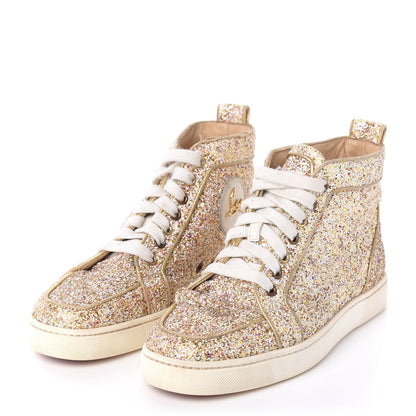 Christian Louboutin Glitter Nappa Rantus Orlato Sneakers 37.5 Multi Gold 3 of 9
