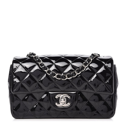 Chanel Patent Calfskin Quilted Mini Rectangular Flap Black 1 of 10