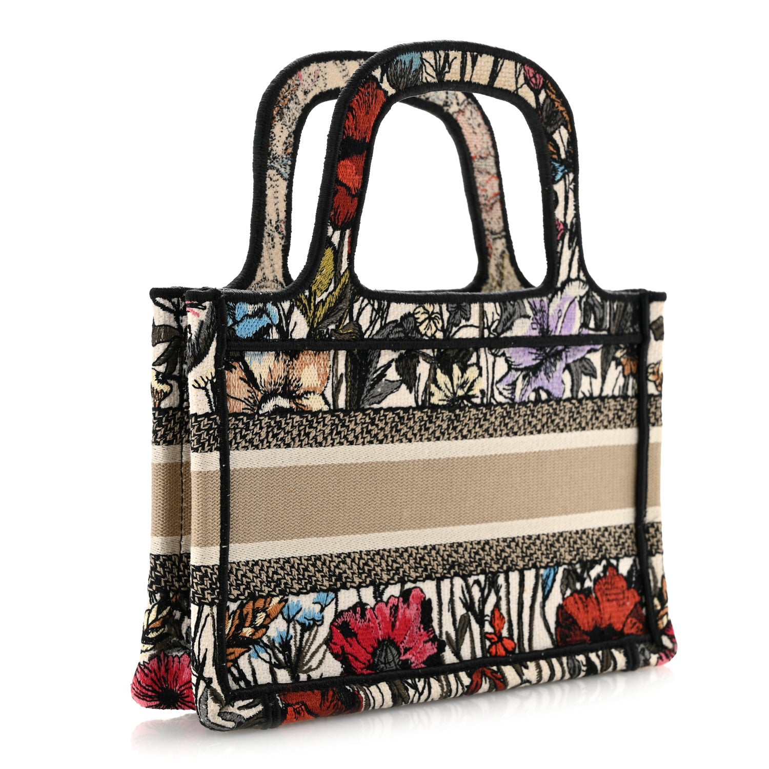 Christian Dior Canvas Embroidered Mille Fleurs Mini Book Tote Multicolor 3 of 11