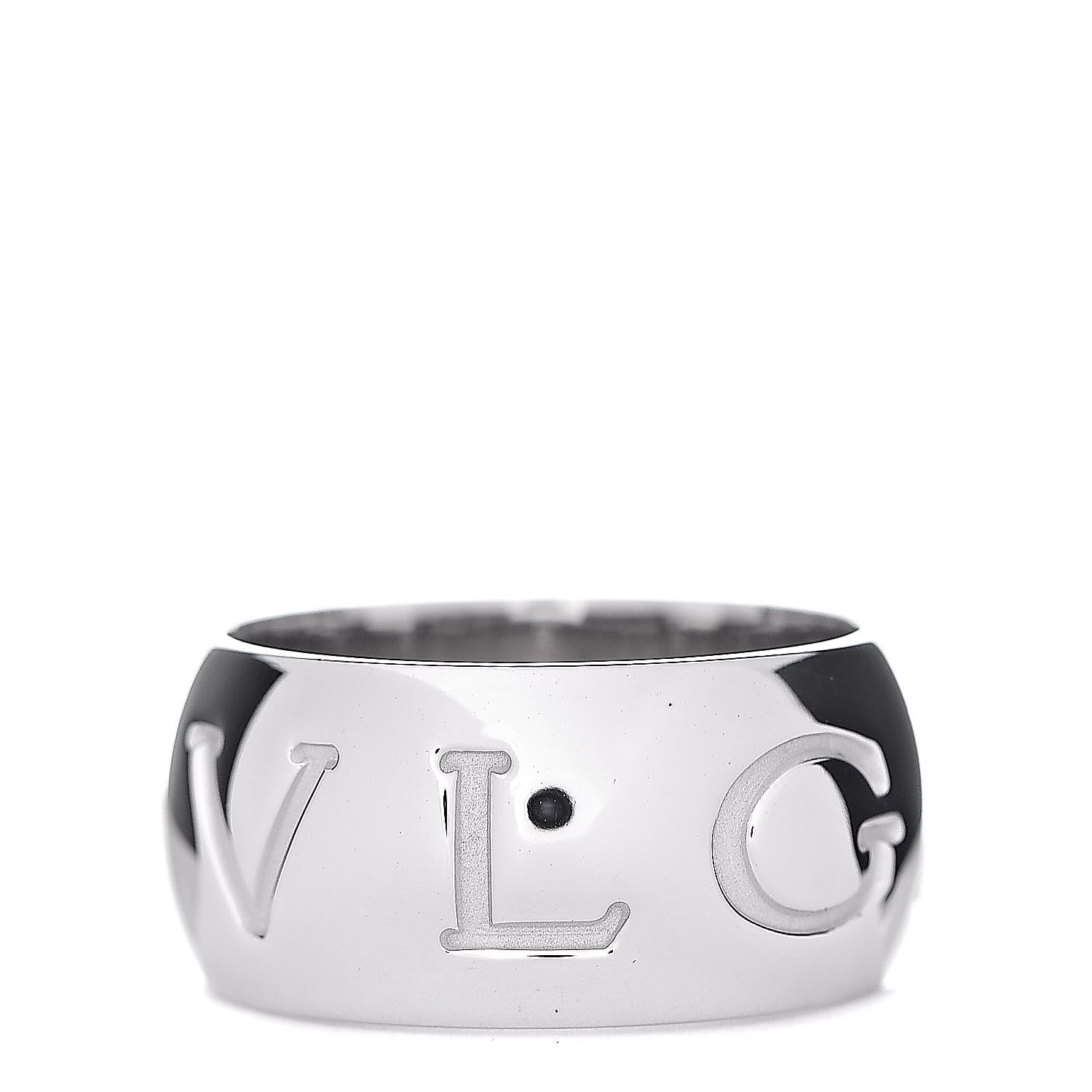 Bulgari 18K White Gold Monologo Band Ring 54 7 1 of 4