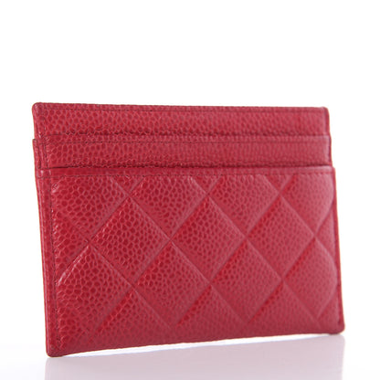 Chanel Caviar Quilted Diamond CC Card Holder Dark Pink 4 of 16