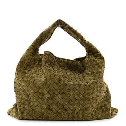 Bottega Veneta Suede Intrecciato Large Hop Mud 1 of 12