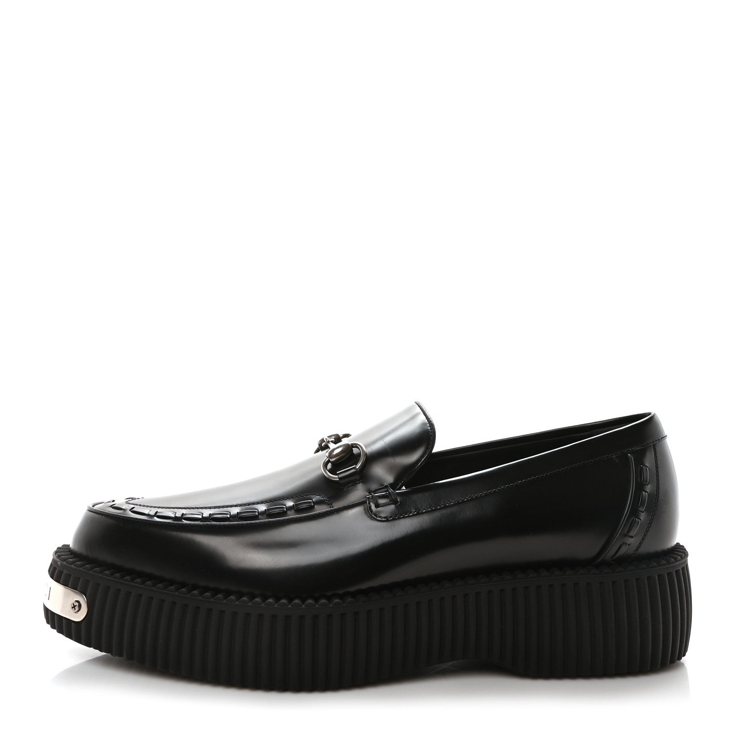 Gucci Magnum Calfskin Mens Horsebit Creeper Loafers 11.5 Black 1 of 9