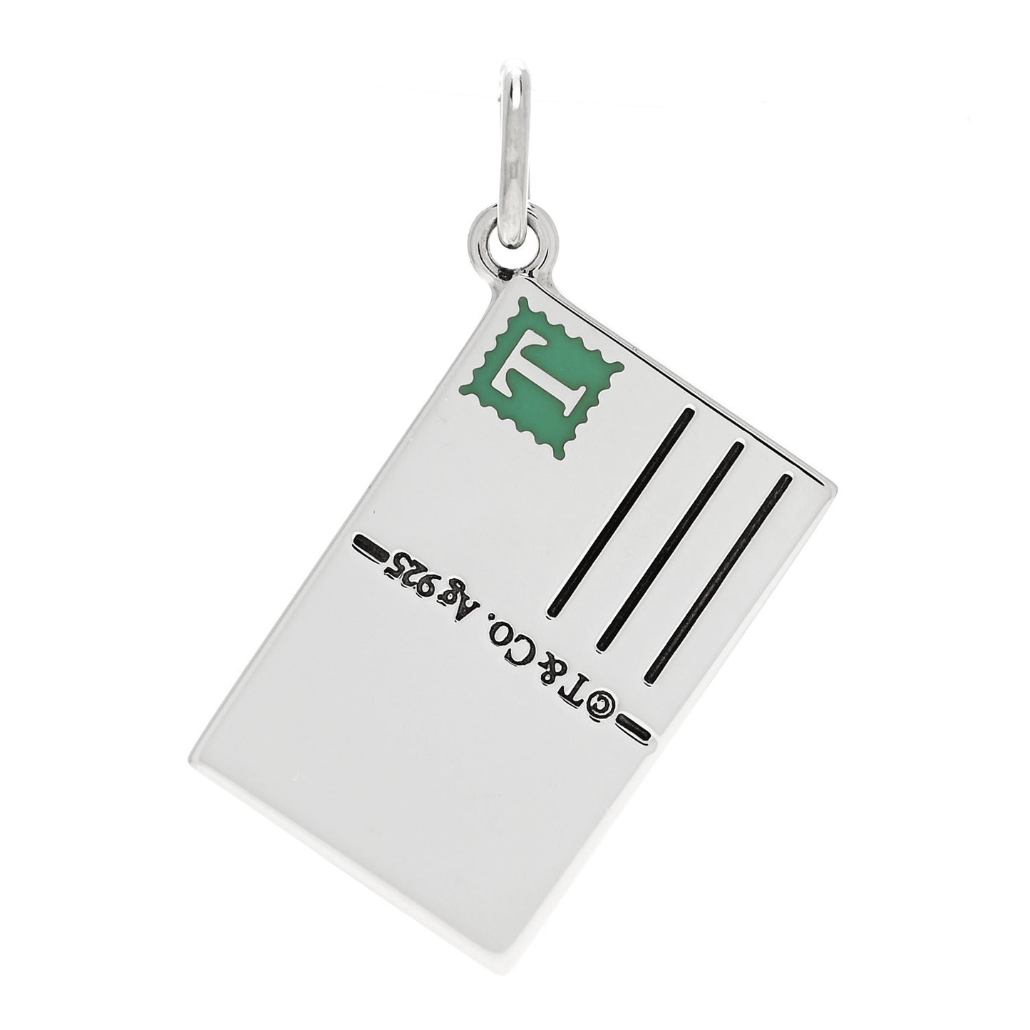Sterling Silver Enamel Osaka Postcard Charm Blue