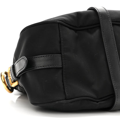 Prada Tessuto Nylon Soft Calfskin Shopping Satchel Black 9 of 10