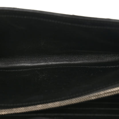 Saint Laurent Grain De Poudre Matelasse Chevron Monogram Chain Wallet Black 4 of 12
