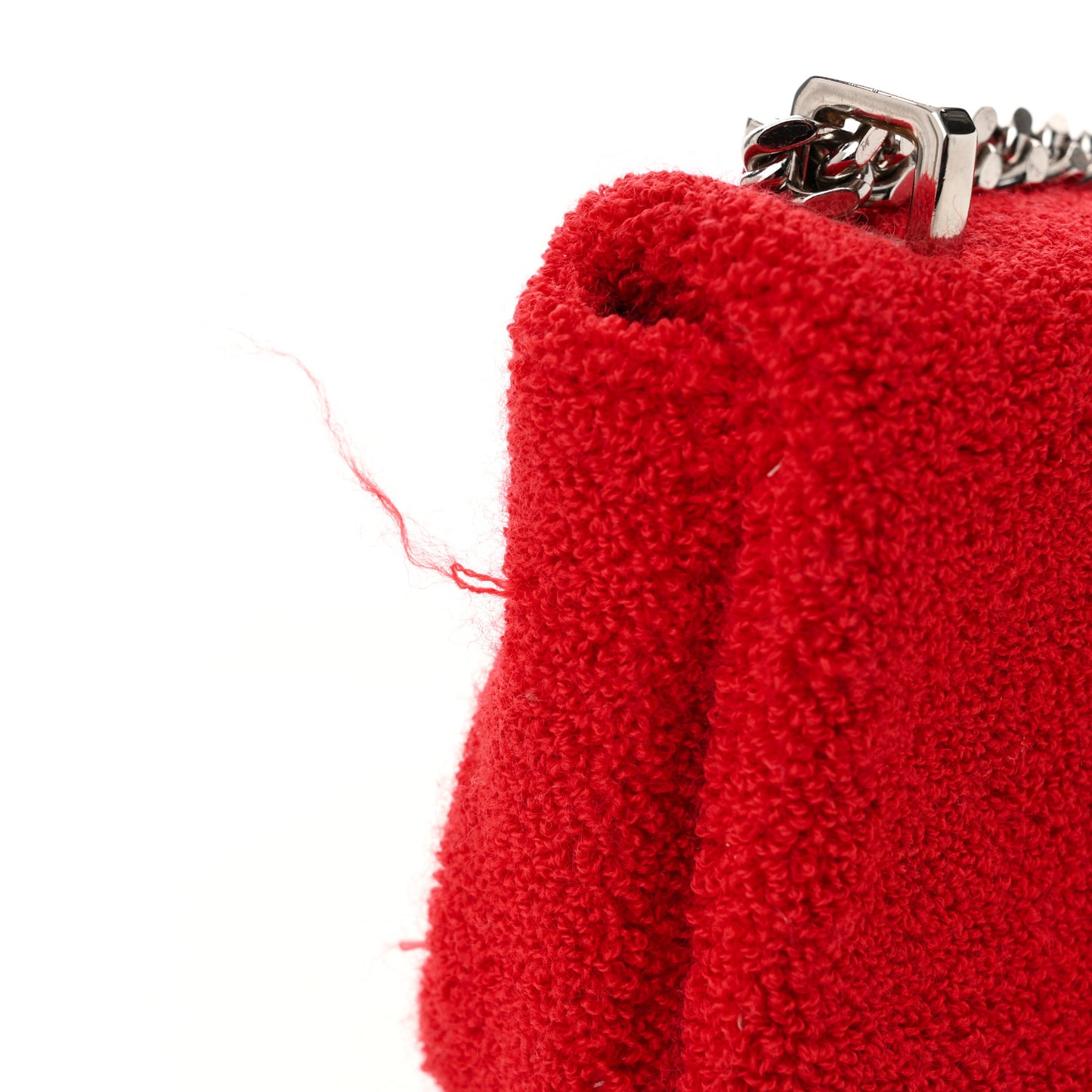 Cotton Terry Cloth Small Love Lola Bag Red White
