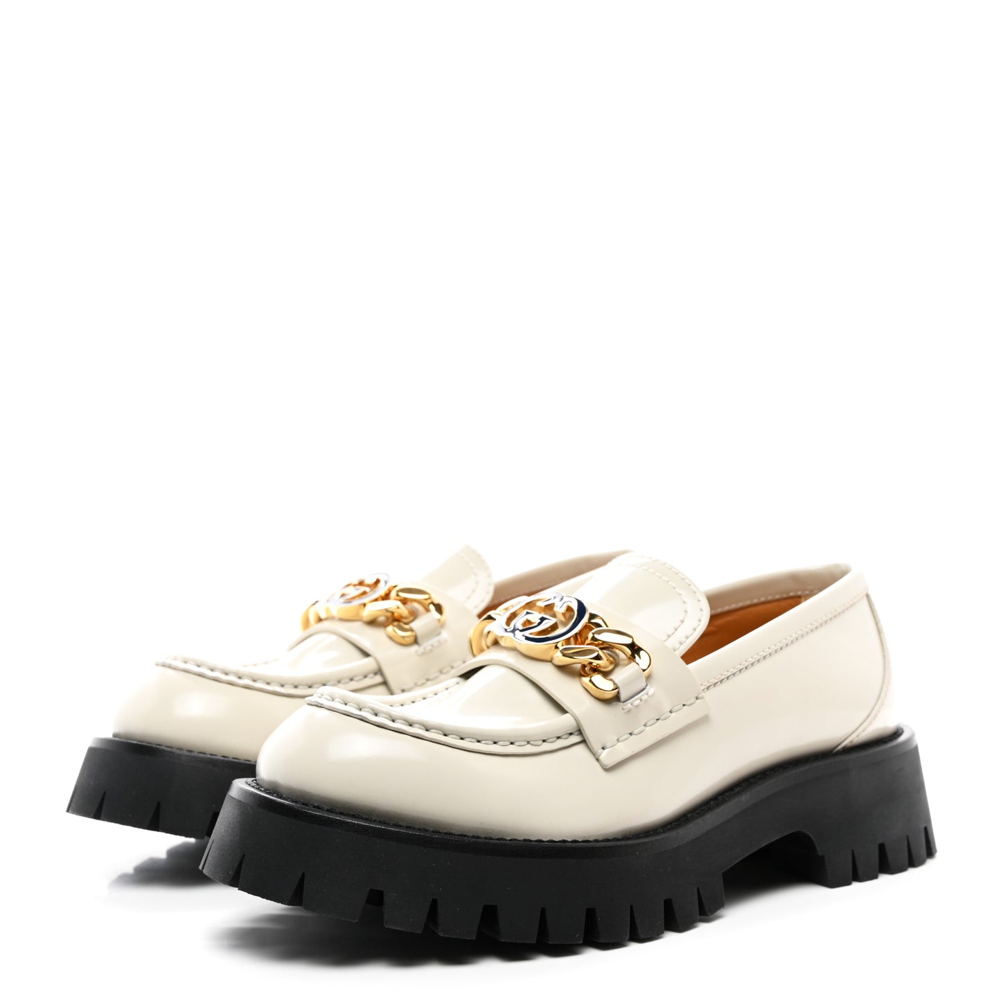 Cordovan Lux Womens Jeanne Platform Lug Sole 30/45mm Loafers 36 White