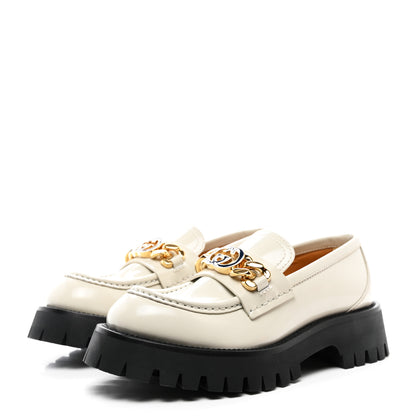 Gucci Cordovan Lux Womens Jeanne Platform Lug Sole 30/45mm Loafers 36 White 3 of 10
