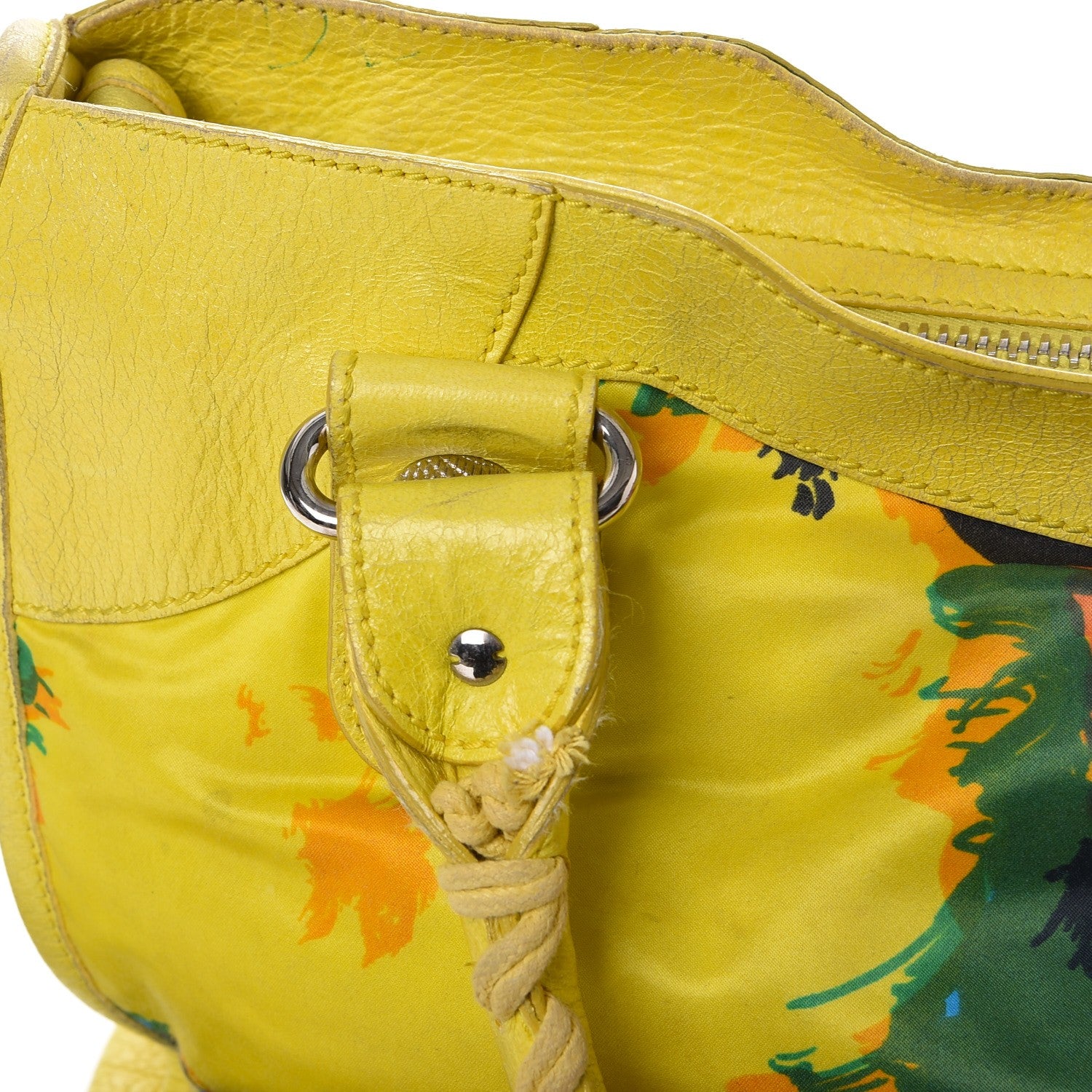 Balenciaga Agneau Canvas Floral Giant 21 Silver Hardware City Bouton D or 15 of 34