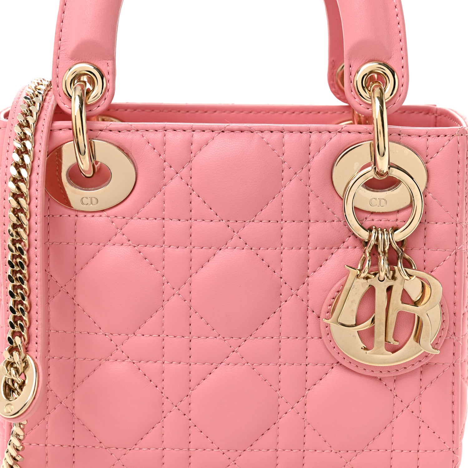 Christian Dior Lambskin Cannage Mini Lady Dior Light Pink 8 of 10