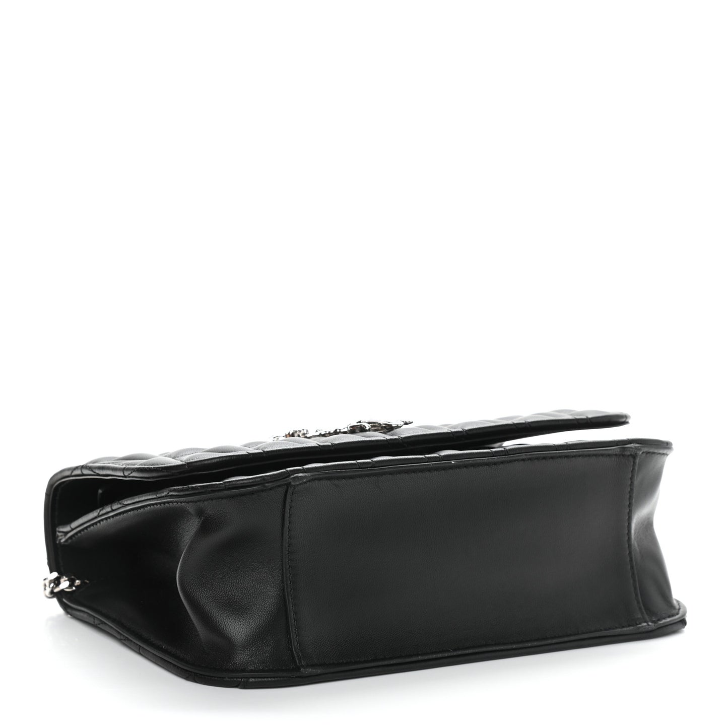 Nappa Quilted Virtus Top Handle Shoulder Bag Black