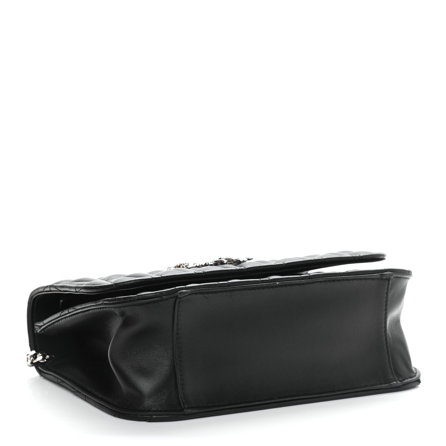 Versace Nappa Quilted Virtus Top Handle Shoulder Bag Black 4 of 11
