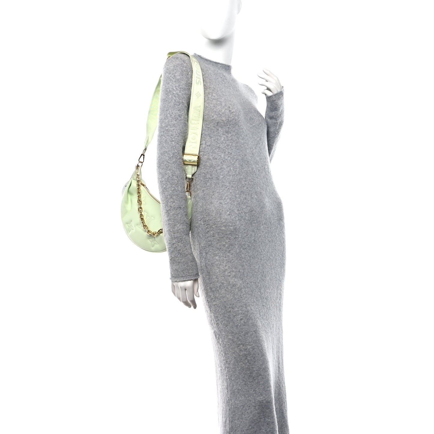 Calfskin Bubblegram Over The Moon Light Green