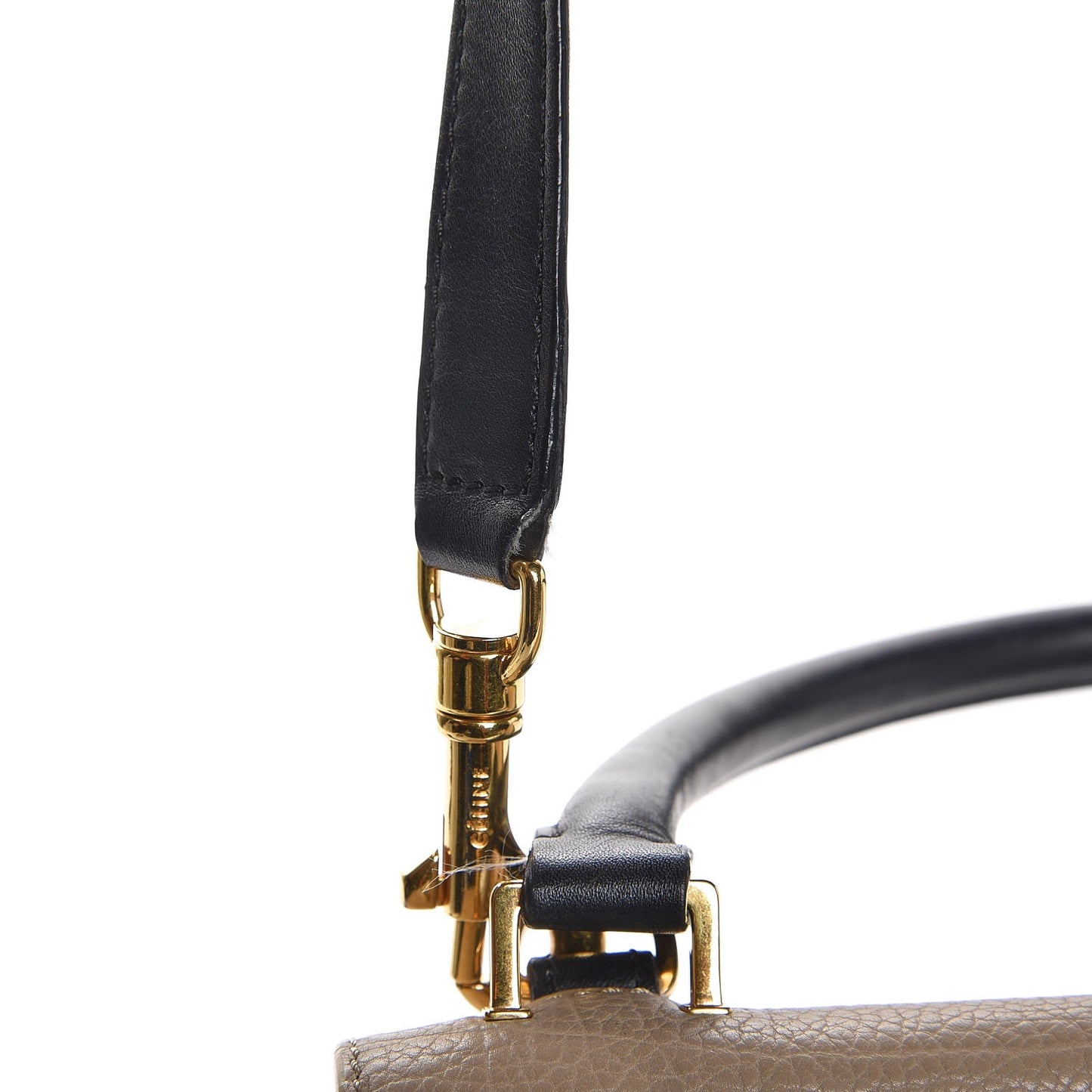Calfskin Suede Medium Tri-color Trapeze Tri-color Sand