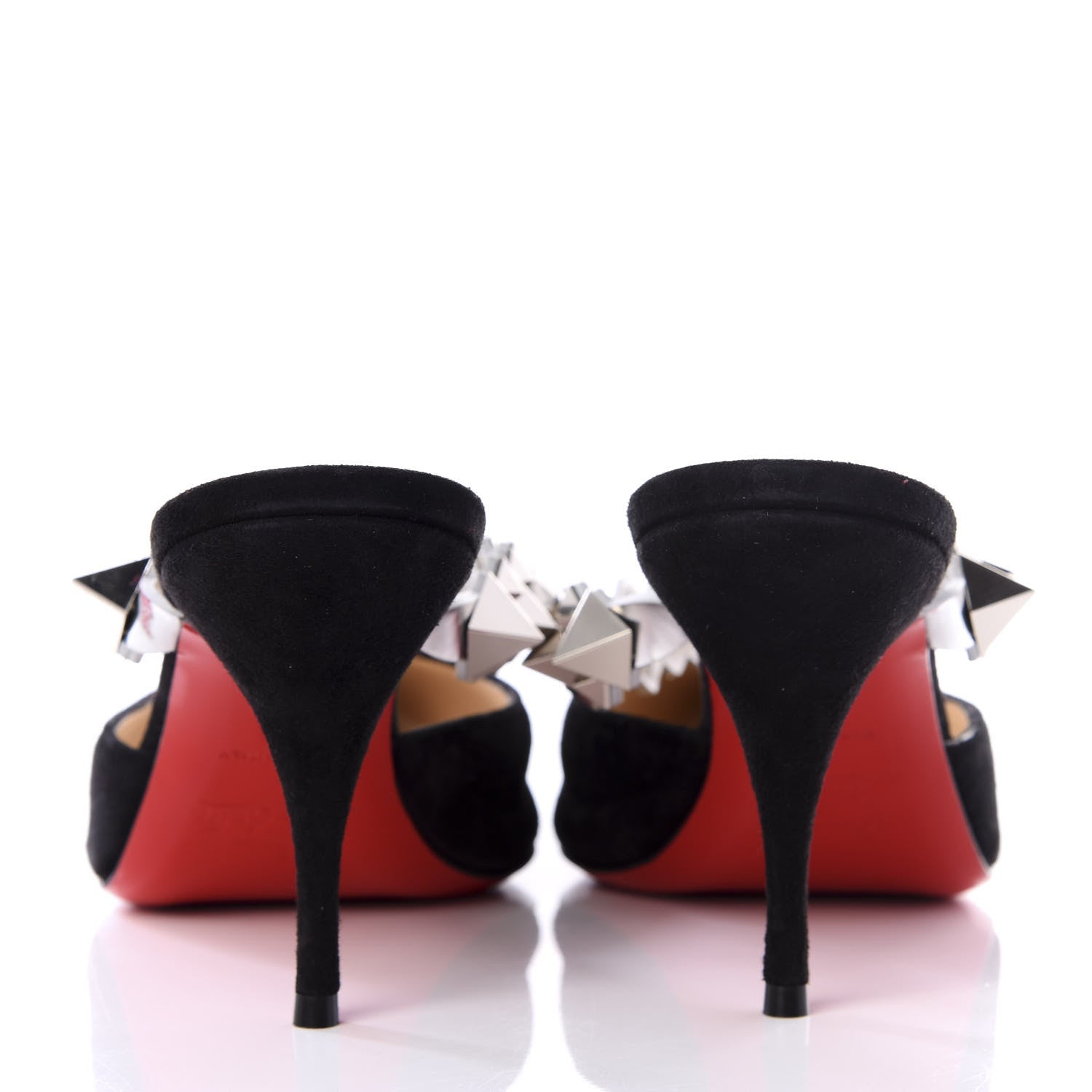 Christian Louboutin Veau Velours Specchio Planet Choc 80 Mule 38 Black 6 of 9