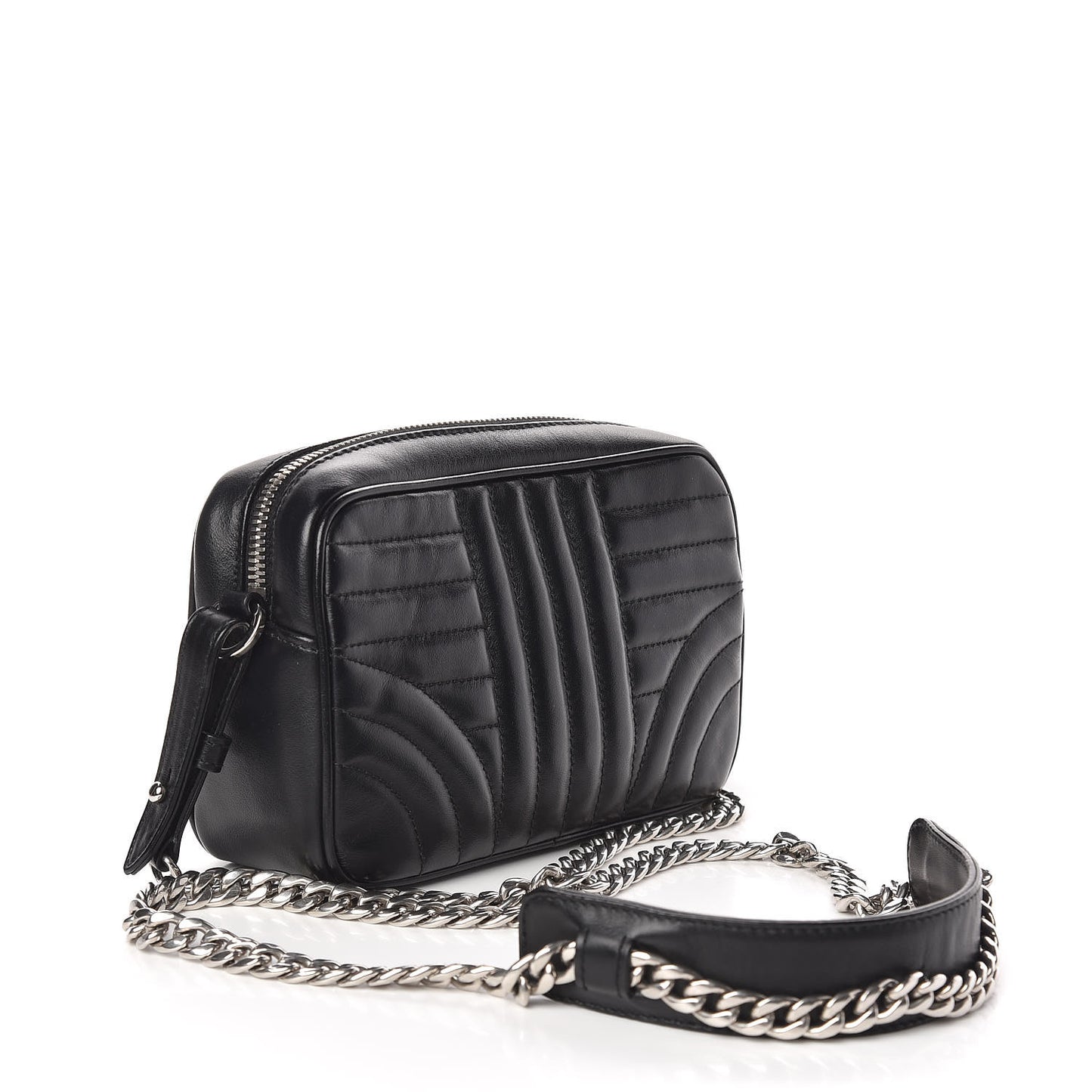 Soft Calfskin Diagramme Crossbody Bag Black