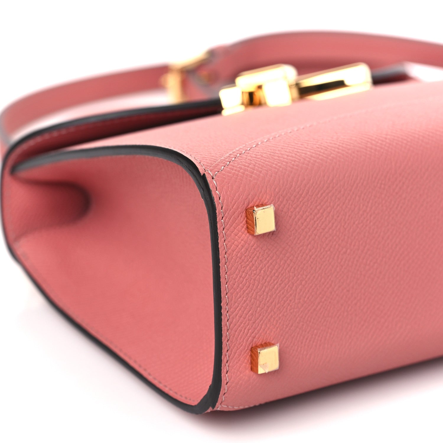 Moynat Carat Calfskin Gabrielle BB Wood Rose 8 of 9