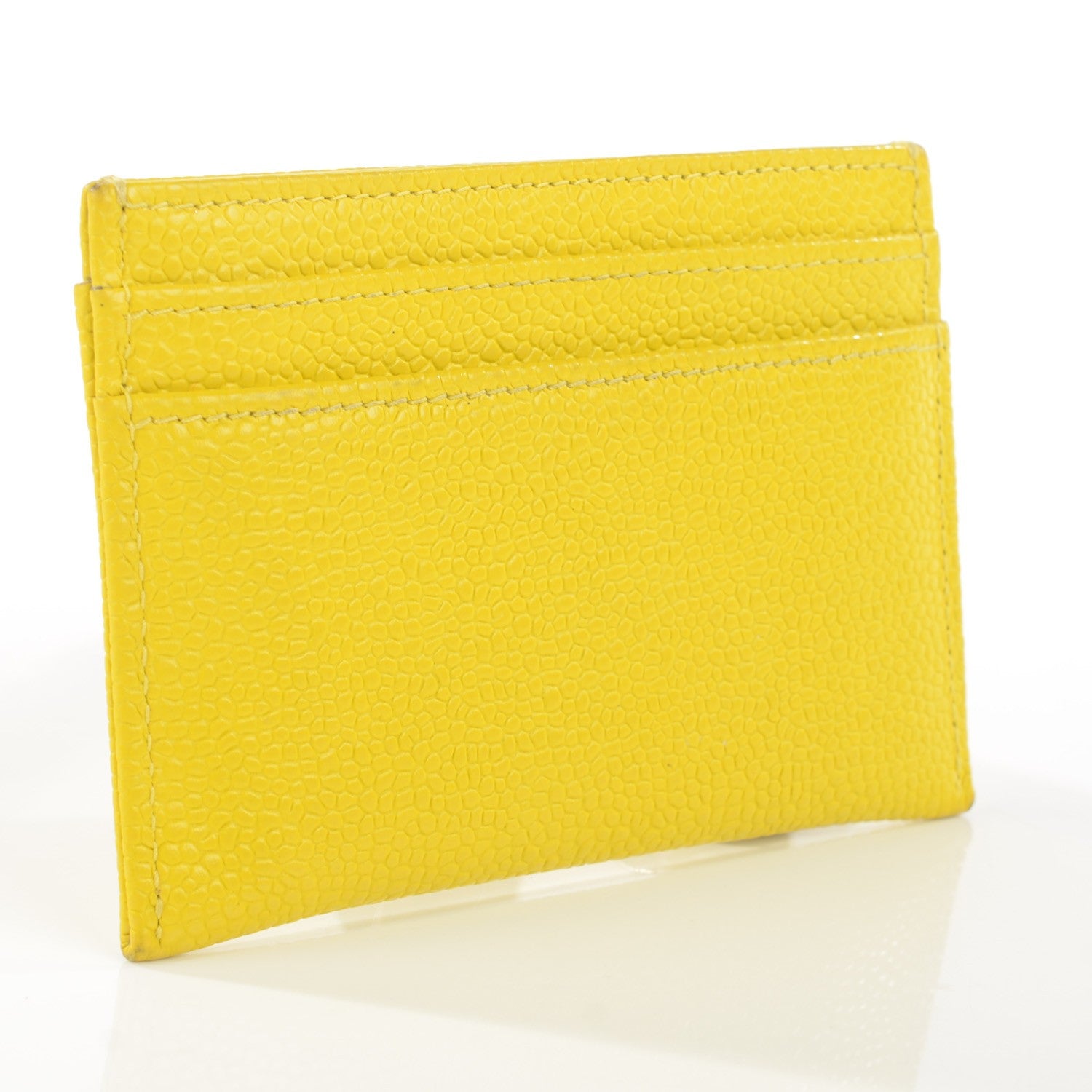 Chanel Caviar CC Timeless Card Holder Yellow 3 of 8