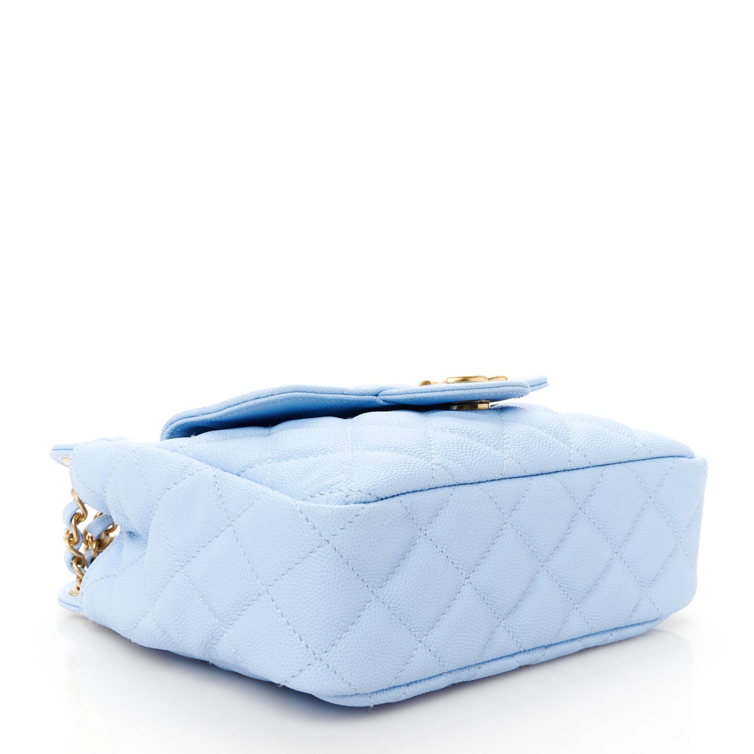Chanel Caviar Quilted Small Wavy CC Hobo Light Blue 4 of 11