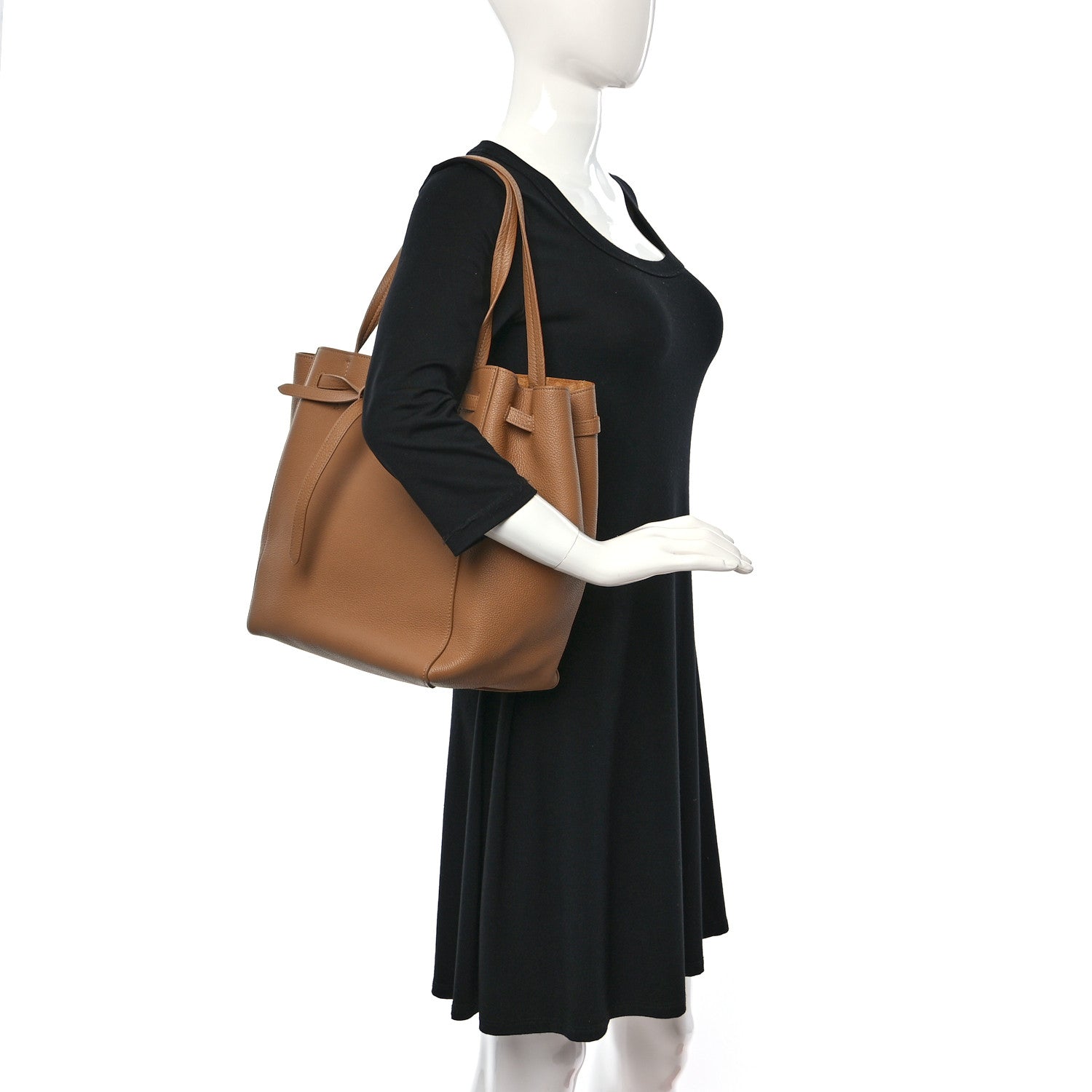 Celine Soft Grained Calfskin Small Belt Cabas Phantom Taupe 2 of 14