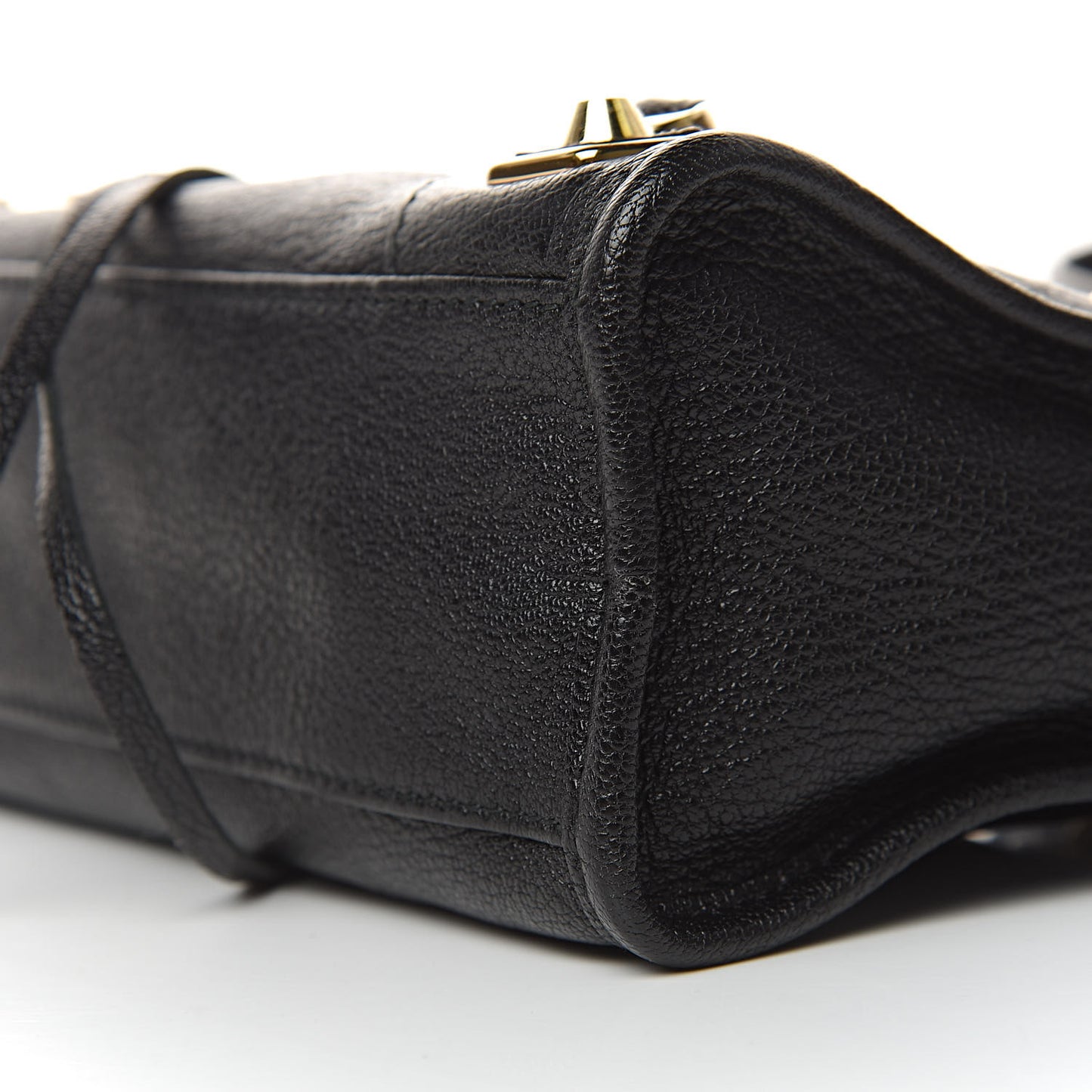 Chevre Gold Metallic Edge Hardware Mini City Black