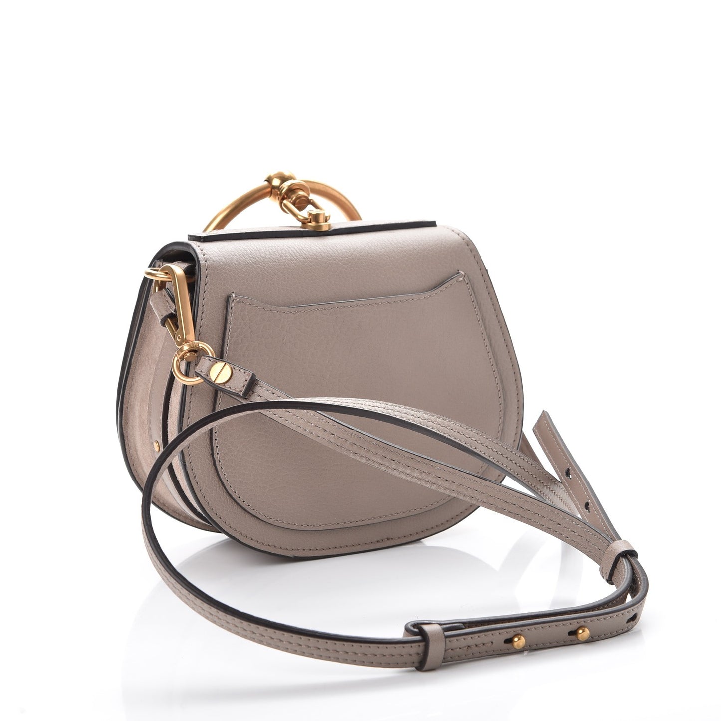 Calfskin Suede Small Nile Bracelet Bag Motty Grey
