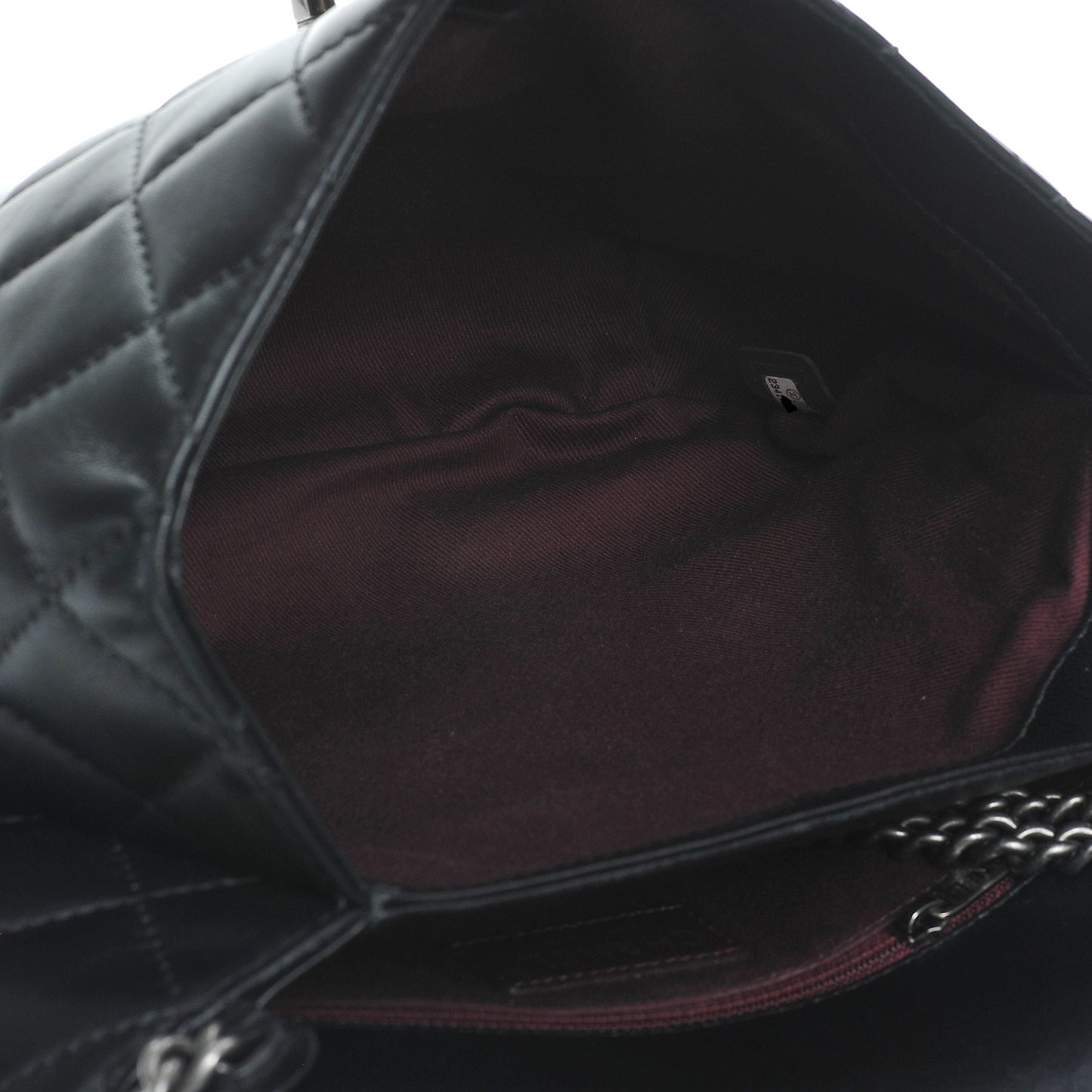 Lambskin Quilted Large Daily Supple Flap Black