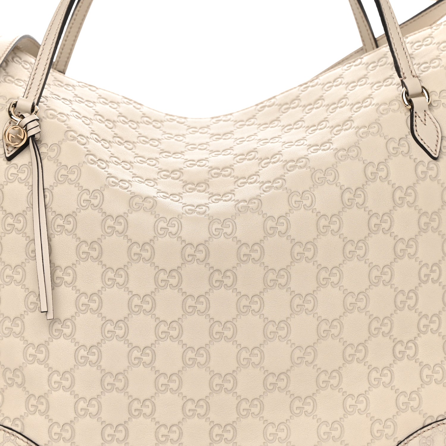 Gucci Guccissima Large Bree Foldover Tote Off White 8 of 14