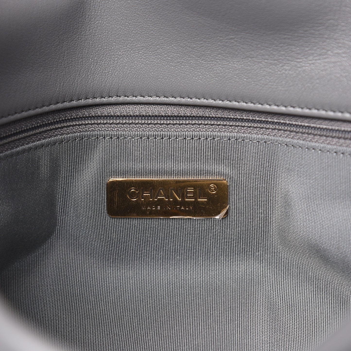 Lambskin Quilted Large 19 Flap Grey