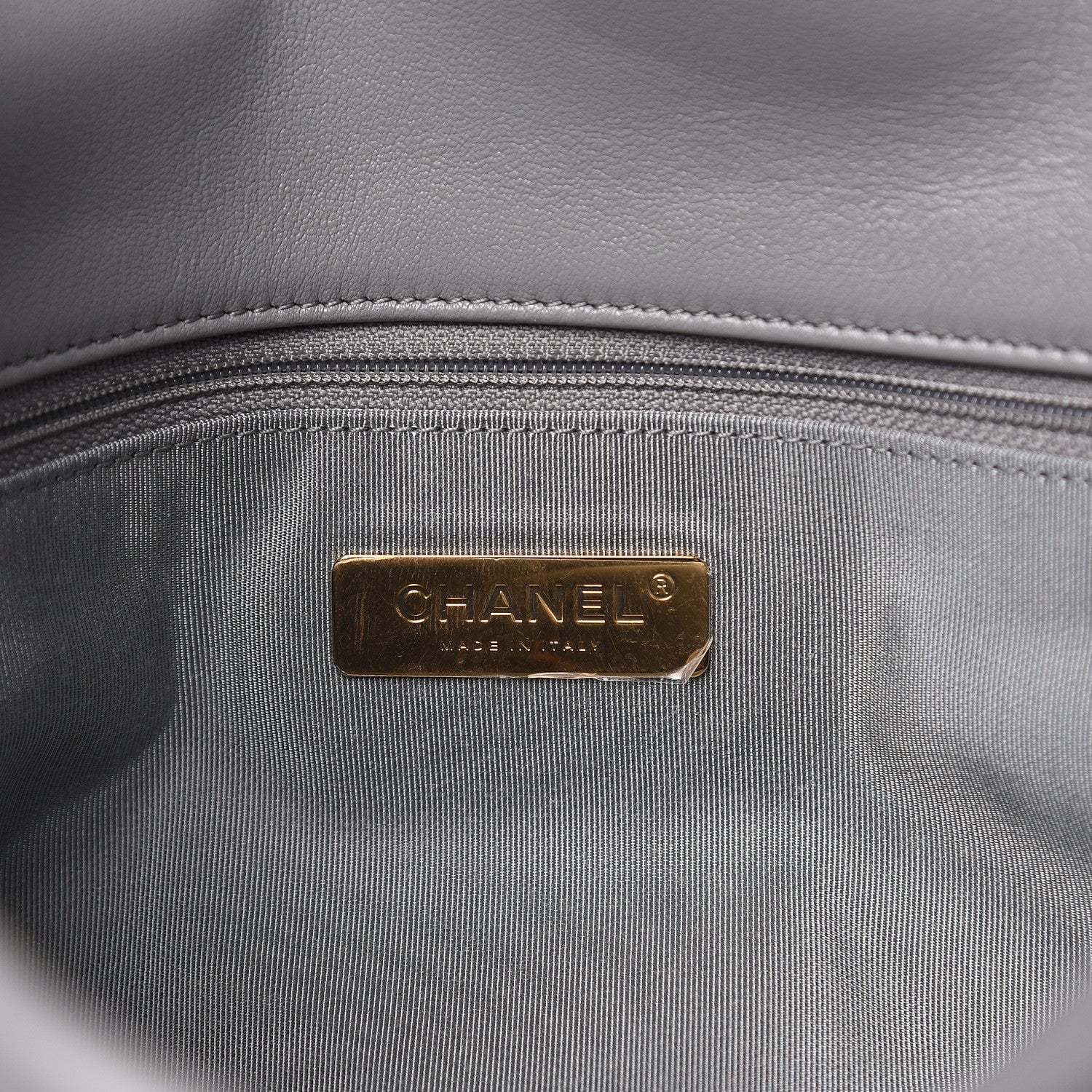 Chanel Lambskin Quilted Large 19 Flap Grey 6 of 10